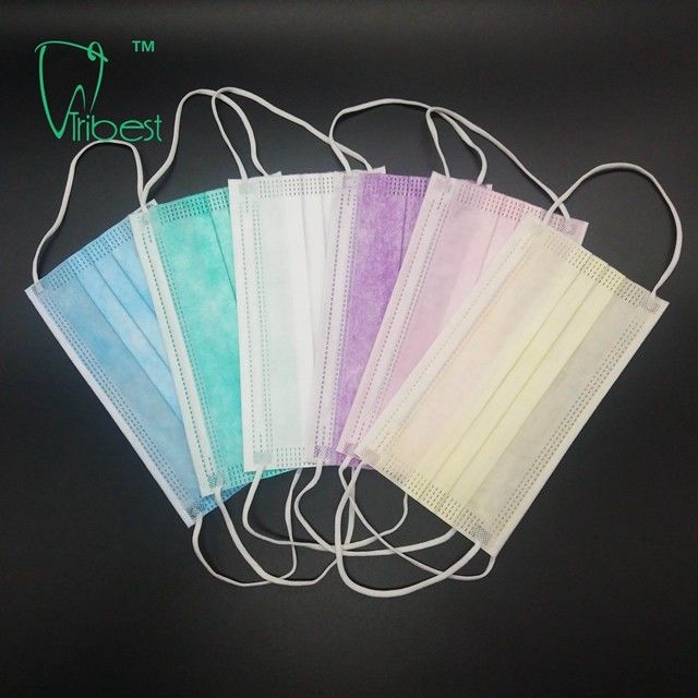 Anti Bacteria Disposable Non Woven Face Mask 3 Ply Surgical With Tie On